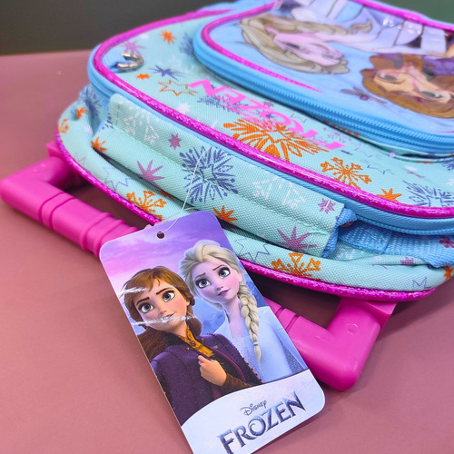 Mochila Escolar Infantil Frozen Com Rodinhas Cor Azul