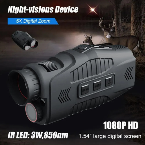 Monóculo Visão Noturna R11, Com Mira Laser, Som, Cartão 64gb