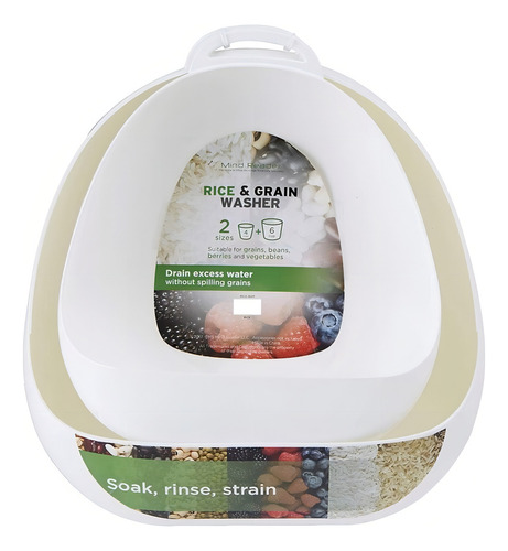 Kit 2 Colador Escurridor Canasta Lava Fruta Verdura Semillas Color Blanco