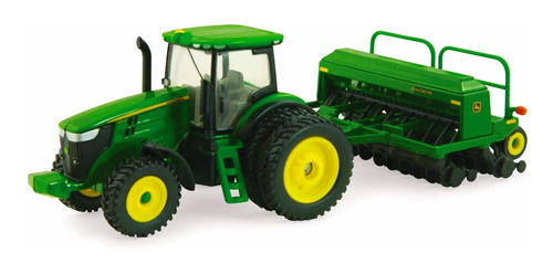 John Deere - Tractor R A Escala 1:64 con Sembradora , Verd.