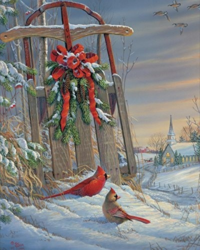 Gacela Invierno Rojo Pájaros Puzzle (1000 Piezas)