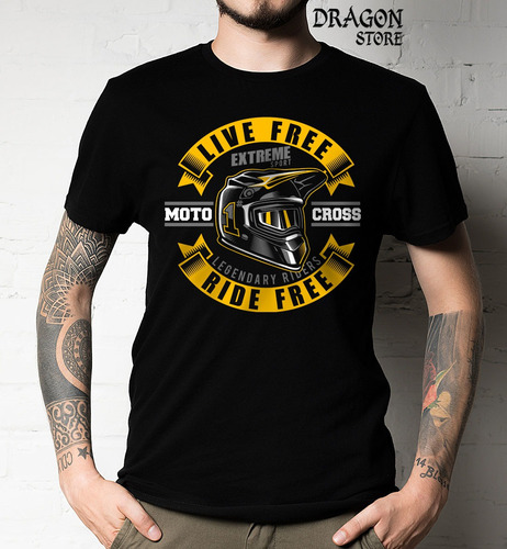 Imagem 6 de 6 de Camiseta Free Motocross Motociclista Moto Cross Promoção