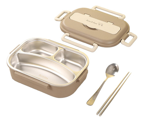Recipiente De Almoço Bento Box Com Compartimentos Cáqui