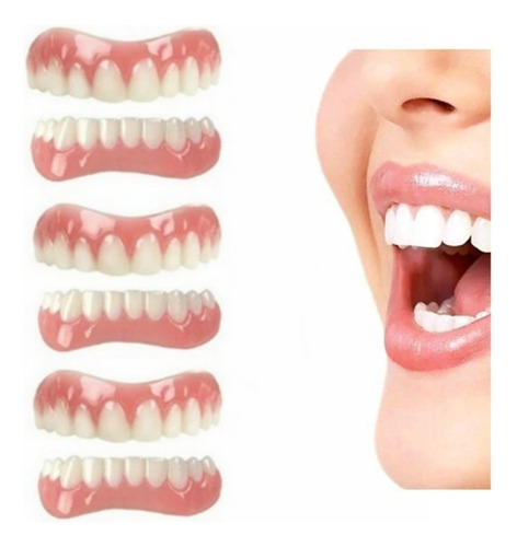 3×set De Prótesis Profesionales De Silicona Brillante Dentes