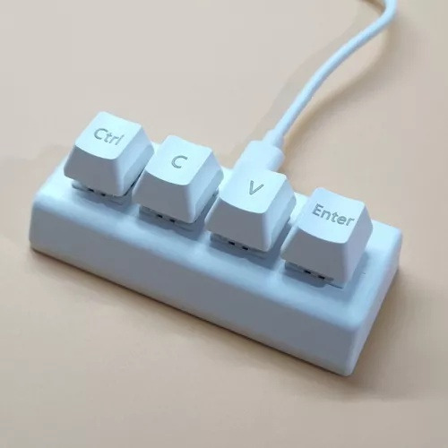 Teclado Programável De 4 Teclas, Interruptor Vermelho Ctrl C