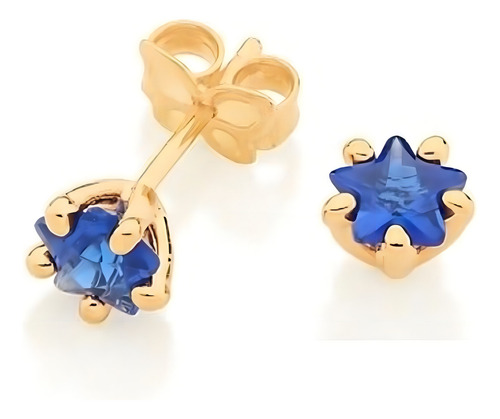 Brinco Estrela Folheado A Ouro Com Zircônias Rommanel 526564