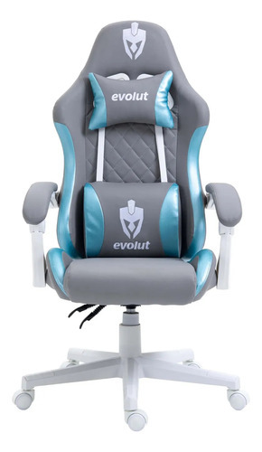 Cadeira Gamer Evolut Prism 135 Kg Cinza Eg-910 Cor Cinza/Azul Material do estofamento Couro sintético
