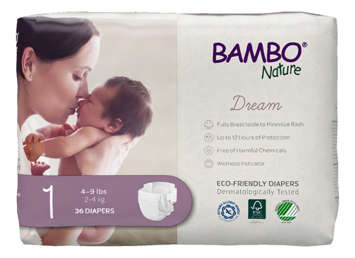 Pañales Bambo Nature Dream 216pz Talla 1 Género Sin género