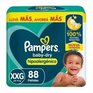 2 Pampers Pack Ahorro Baby Dry G / Xg / Xxg Hipoalergenico