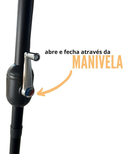 Ombrelone Base Central Redondo 3.3m + Tela Mosqueteiro Bege