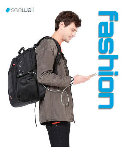 Mochila Urbana Sw Seewell SW03 40L Preto
