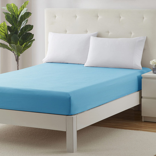 Sábana Bajera Ajustable Queen 40 Cm Suave Resistente Arrugas