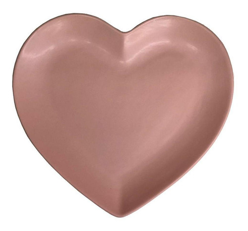 Prato Coracao Heart Rosa 18x19cm