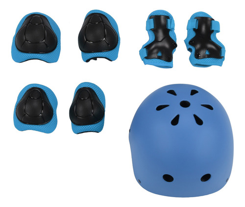 7 Unids/set Niños Casco De Seguridad Rodilleras Coderas Conj
