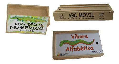  Vìbora Abc Alfabeto Móvil Cocodrilo Numèrico Bilingüe Set 3