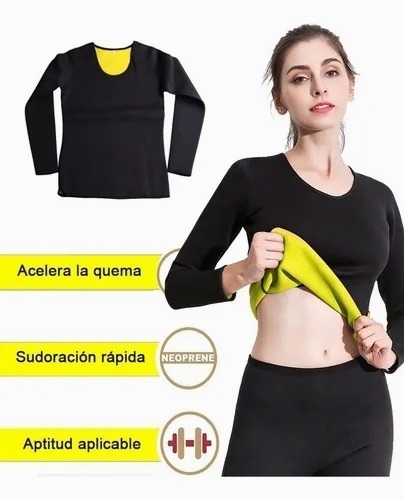 Imagen 5 de 9 de Traje De Sauna,manga Larga Adelgazante,body De Neopreno