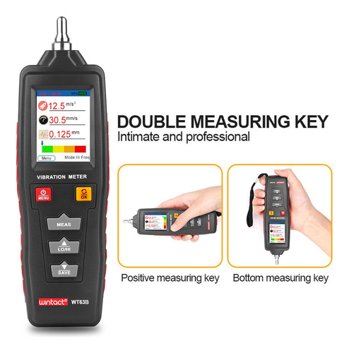 Analizador De Vibraciones Wt63b Medidor Portátil Probador