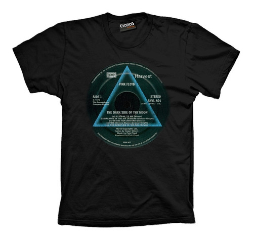 Remera Pink Floyd Dark Side Of The Moon Vinyl Flock Sublimad