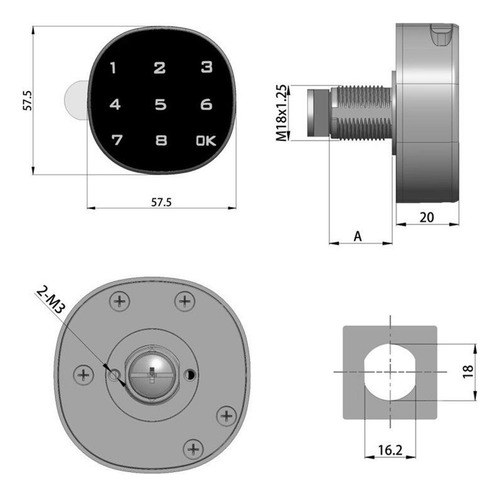 Fechadura De 20 Mm Fechadura Com Senha De 20 Mm