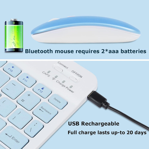 Combo Teclado Y Mouse Inalambrico Bluetooth Recargable