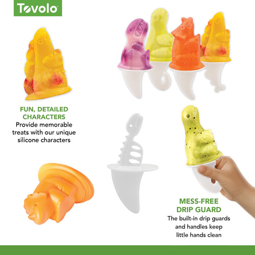 Moldes De Silicona Para Paletas Con Varillas (dino) -