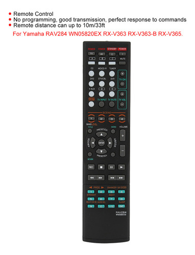 Amplifier Remote Control For Yamaha Rav284 Wn05820ex