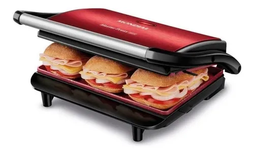 Grill e Sanduicheira Press Grill Red Ceramic PG-01-RC Vermelho e ...
