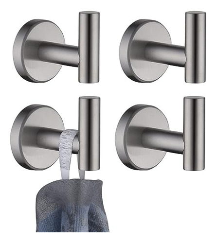 Ganchos Para Toallas De Baño Niquel Cepillado (pack De 4)