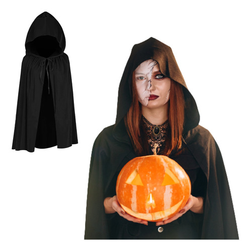 Party Store - Capa Disfraz Con Capucha Corta 80 Cm Halloween