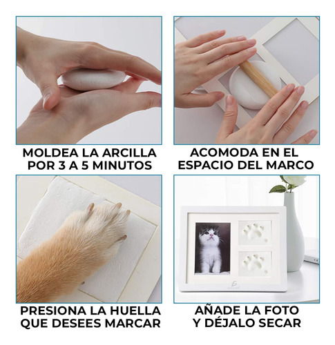 Marco De Fotos Para Bebés Mascotas Con Manualidad Impresión Color Beige ELE-GATE