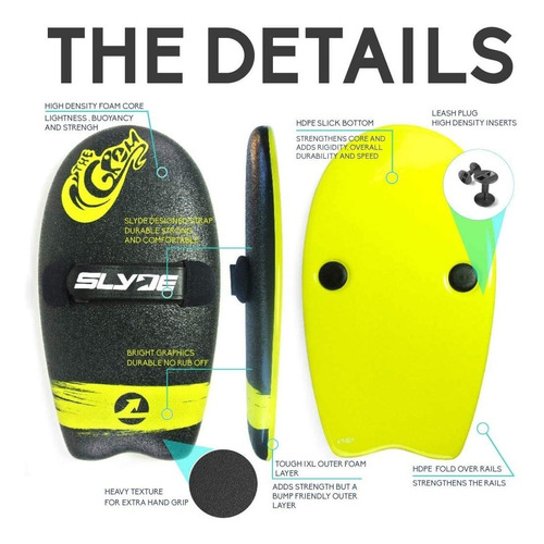 Tabla De Mano Para Body Surfing Slyde, Superficie Blanda / T