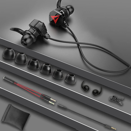 Kamysen Audífonos Gaming Inear,con Micrófono Dual Desmontable,auriculares Juego Con Cable,para Juegos Móviles,nintendo Switch, Ps4, Xbox One, Celulares, Tablets, Laptops (rojo)