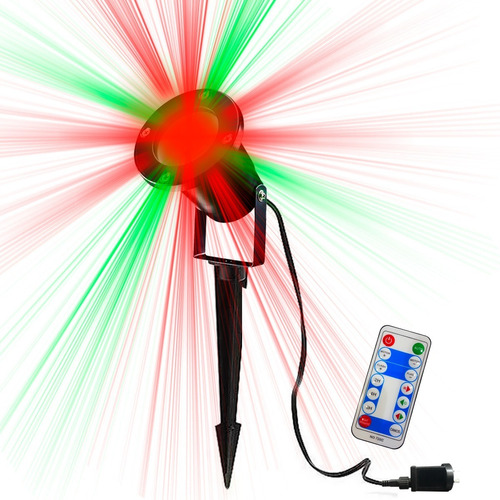 Laser Led Ext Luz Verde - Rojo Control Efectos Navidad Metal