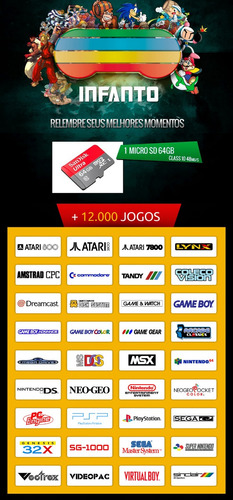 +20.000 Jogos - Cartão Micro Sd 64gb - Raspberry Pi