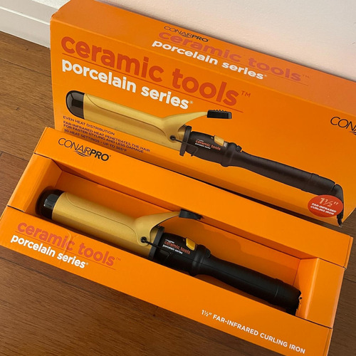 Modelador De Cachos Conair Porcelain 38mm Cpp155sc Dourado