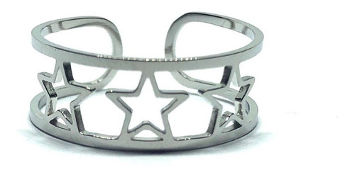 Imagen 5 de 6 de 3 Anillo Acero Inoxidable Plateado Doble Medida Ajustable