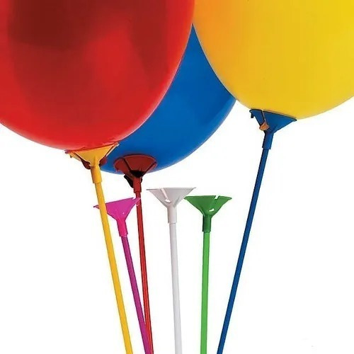 Imagen 2 de 2 de Varillas Soporte Porta Globos Multicolor X25 Unidadesfiesta