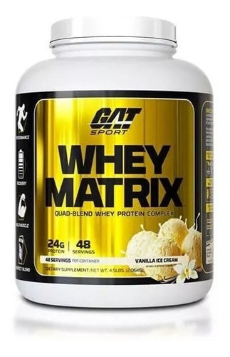 Proteina Gat Soprt Whey Matrix Protein 4.5 Lbs Todo Sabor Sabor Vainilla