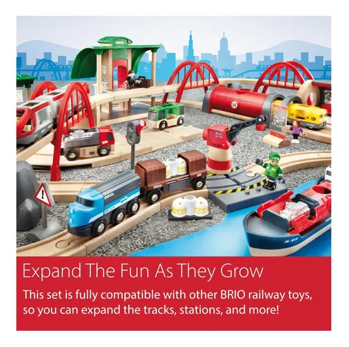 BRIO World Set Metro De Madera – Tren Juguete Con Luces Y Sonidos, Para Niños +3 Años – Ferrocarril Educativo