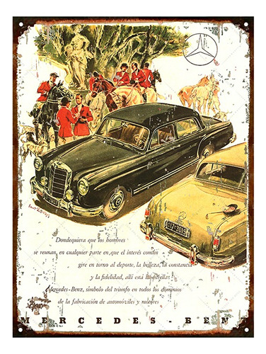 Cartel Chapa Publicidad Antigua 1956 Mercedes Benz L237