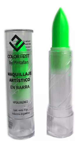 Lapiz Labial Fluo Maquillaje Artistico X Unidad Color Verde