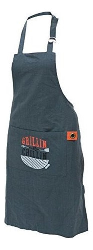 Boston International Kitchen Chef Apron With Pocket Gri