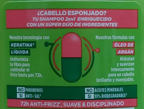 Shampoo Disciplinante Garnier Fructis Adios Esponjado - 1 Pz