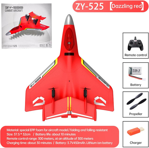Avión Anfibio Rc Avión Rojo 2.4ghz 2 Canales Control Remoto