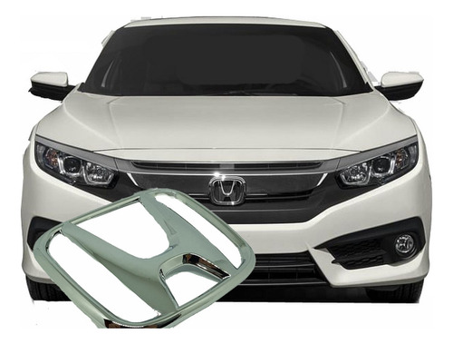 Honda Civic Insignia H Delantera Cromada 2017 2018