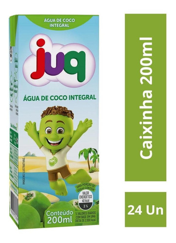 Água De Coco Integral Juq 200ml Caixa C/24 Un