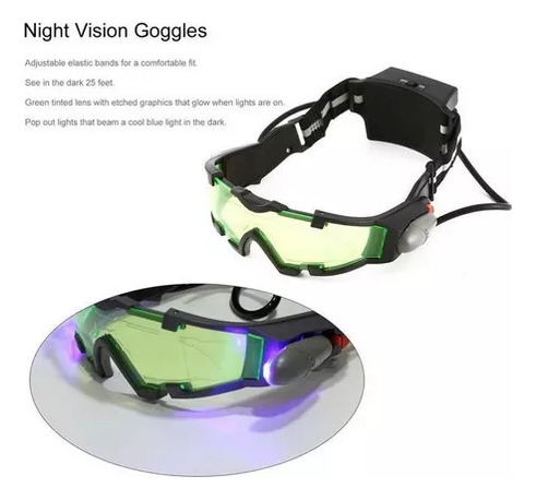 Gafas De Visión Nocturna Led Ajustables Para Motocicletas