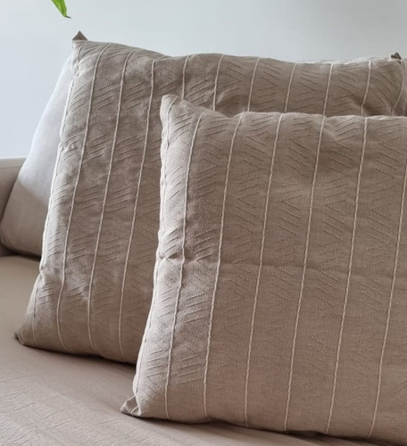Funda Almohadones Ratier 45x45 Nordicos Natural Bordado
