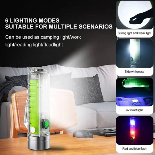 Led Led Recargable Mini C Llavero Linterna Usb