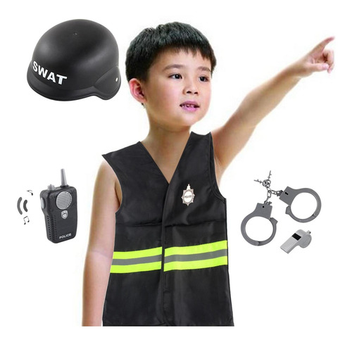 Disfraz De Policía Para Niños Ropa De Vestir Conjunto De 